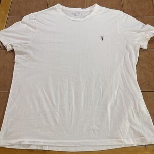 AllSaints Men's Sz XXL Slim Fit Embroidered Logo Brace T Shirt Crew Neck